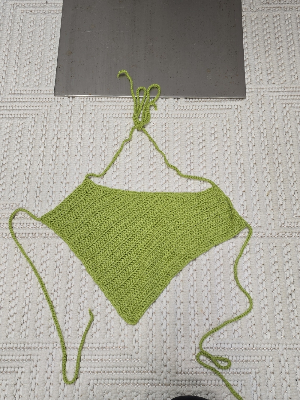Princess Polly Bright Lime Green Crochet Halter Top